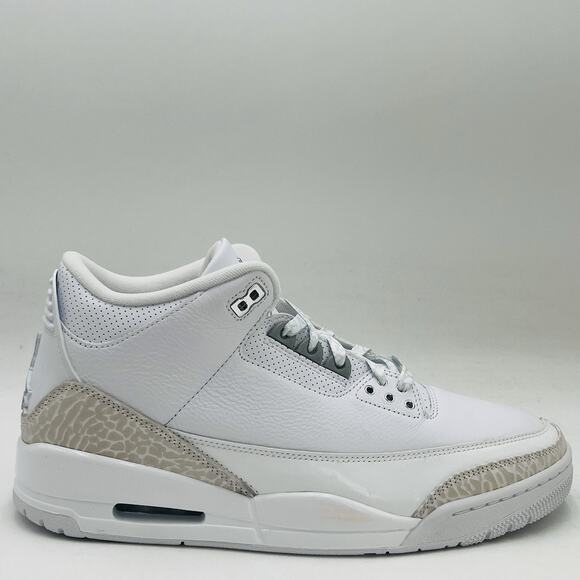 Nike Air Jordan 3 Retro White Silver Sneakers CT8532 111 Men Size 11 NEW main image 11